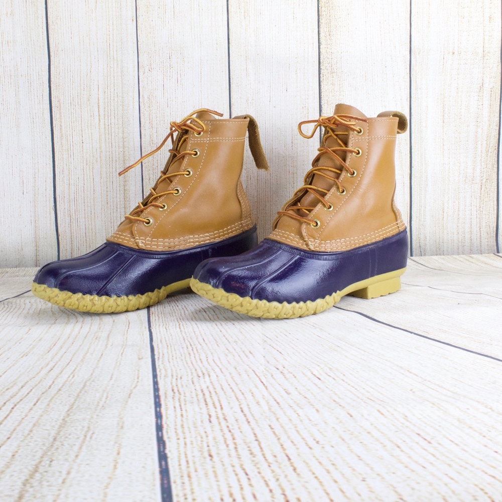 L.L. Bean Tan and Navy Winter Boots